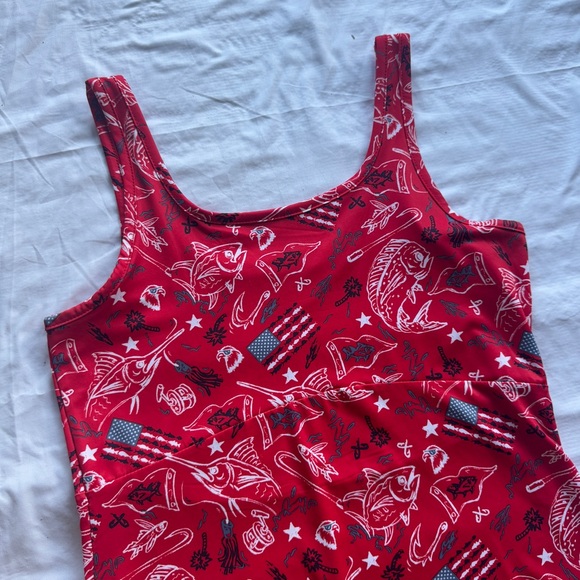 Columbia PFG Red Patterned Women’s Sleeveless Dress - Picture 2 of 7